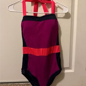 Boden Women’s One Piece Swimwear in Magenta, Pink, and Navy, size 6 LONG